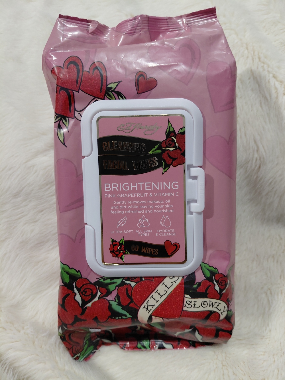 New Ed Hardy Brightening Facial Cleansing Wipes